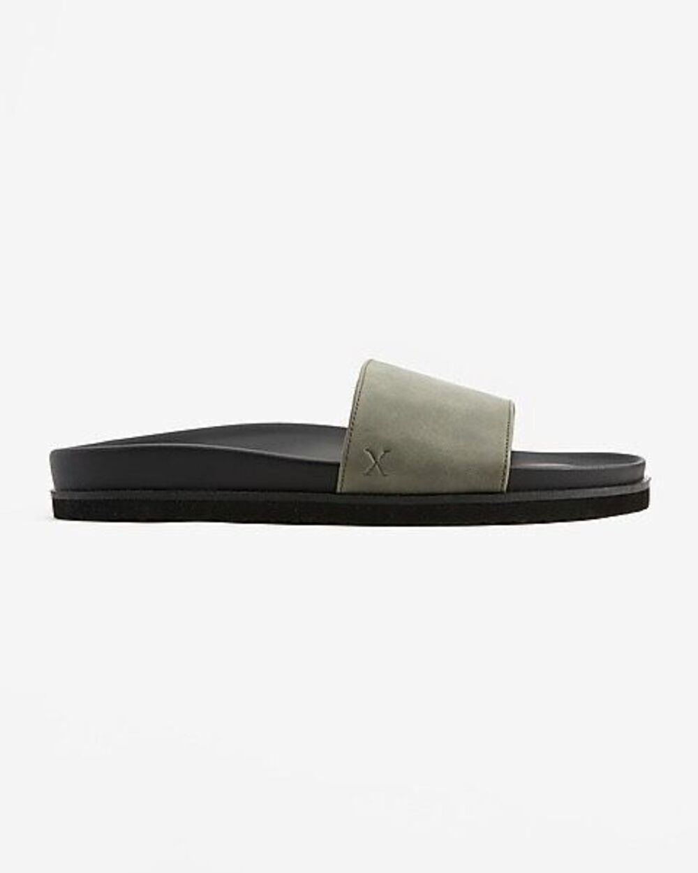 EXPRESS $49 Pool Slides Sandals slip on black green Mens sz 11 NEW